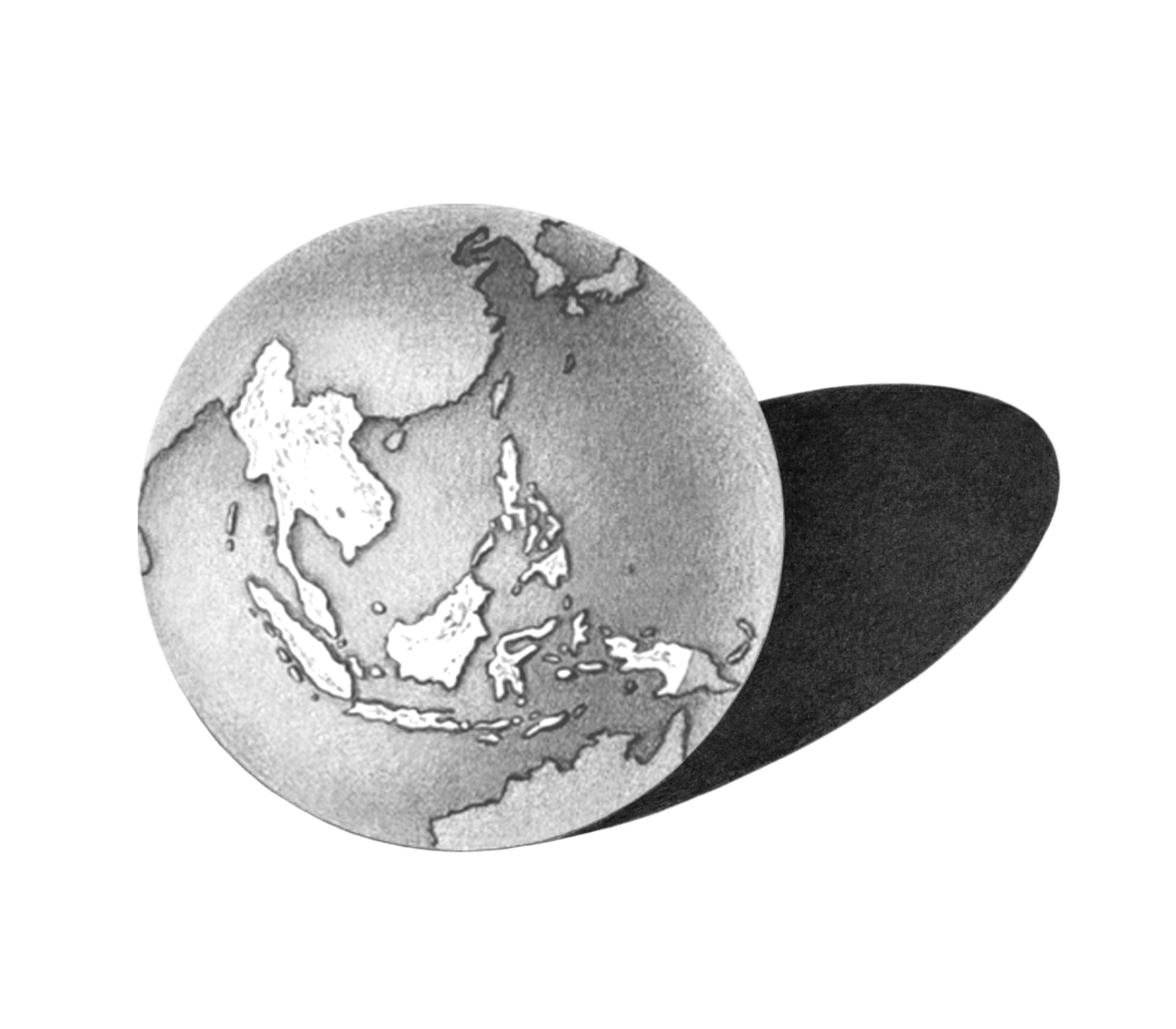 Illustration of a globe highlighting Southeast Asia